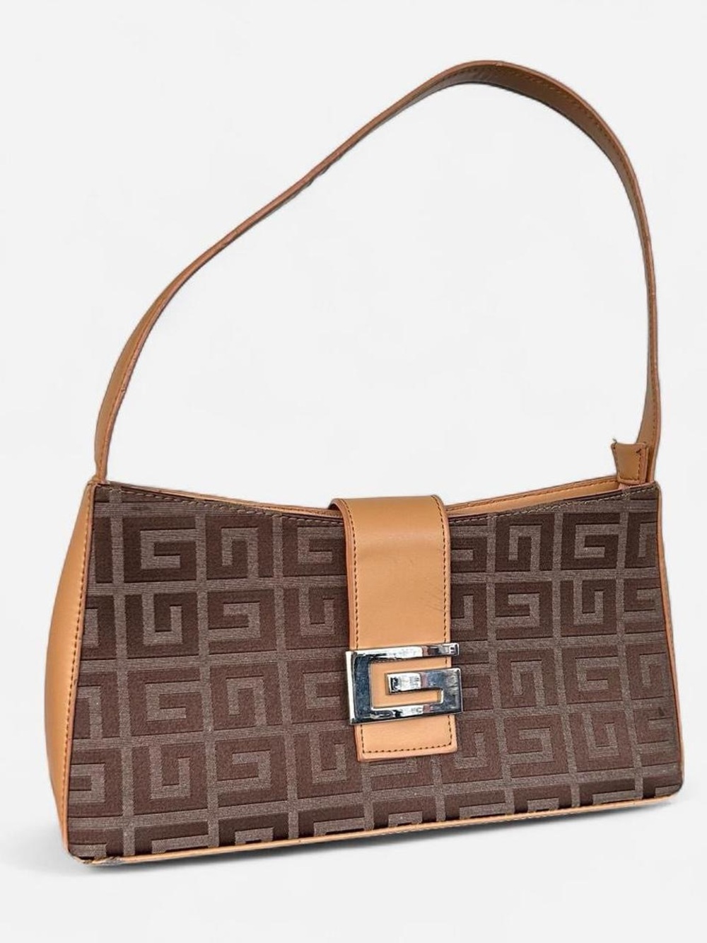 Geometric Print Monogram Shoulder Bag